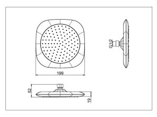 Верхний душ DQ хром DC1004852